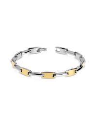 Zoppini - Metallic Zo-chain Stainless Steel And 18k Gold Link Bracelet for Men - Lyst