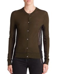 Marc By Marc Jacobs | Green Holly Mixed-media Cardigan | Lyst