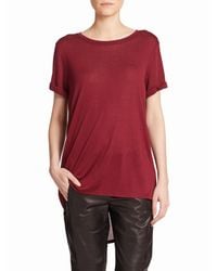 Vince | Red Roll-sleeve Tee | Lyst
