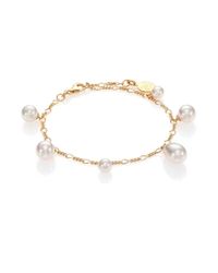 Majorica | Metallic Rain 6mm-9mm White Pearl Charm Bracelet | Lyst