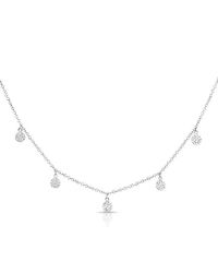 Anne Sisteron - Metallic 14kt White Gold 5 Diamond Pendant Disc Necklace - Lyst