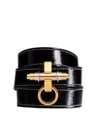 Givenchy | Black 'obsedia' Triple Wrap Coated Leather Bracelet | Lyst
