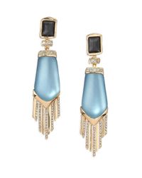 Alexis Bittar | Blue Sport Deco Lucite & Crystal Spear Fringe Clip-on Drop Earrings | Lyst