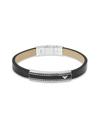Emporio Armani | Black Gent Bracelet for Men | Lyst