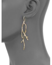 Ippolita | Metallic Stardust Diamond & 18k Yellow Gold Branch Drop Earrings | Lyst