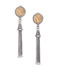 Konstantino | Metallic Kerma Bronze & Sterling Silver Coin Tassel Earrings | Lyst