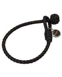 Bottega Veneta | Black Bijoux Bracelet 1 Filo Braided Nodo | Lyst