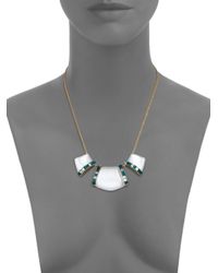 Alexis Bittar | Metallic Sport Deco Lucite & Crystal Bib Necklace | Lyst