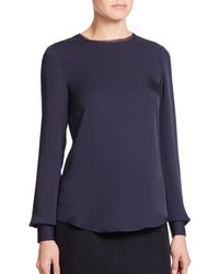 Theory | Blue Eri Silk Blouse | Lyst