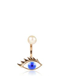 Delfina Delettrez | Metallic Eye & Pearl Mono Earring | Lyst