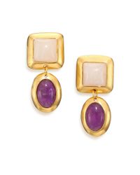 Stephanie Kantis | Metallic Crush Light Amethyst & White Quartz Drop Earrings | Lyst