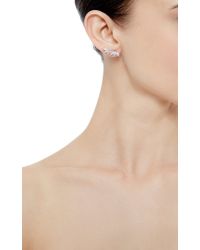 Fallon | Metallic Rhodium Plated Cubic Zirconia Marquis Wing Climber Earrings | Lyst