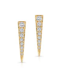 Anne Sisteron - 14kt Yellow Gold Diamond Dagger Earring - Lyst