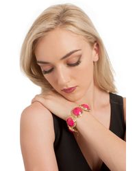 Trina Turk | Purple Lg Bezel Set Stone Flex Bracelet-anniver | Lyst