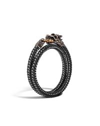 John Hardy | Black Legends Naga Double Wrap Bronze Ring Bracelet for Men | Lyst