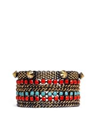 Iosselliani | Multicolor Chain And Stone Studded Bracelet | Lyst