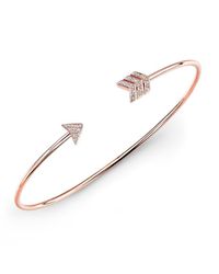 Anne Sisteron - Pink 14kt Rose Gold Diamond Arrow Cuff - Lyst