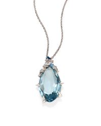 Alexis Bittar Fine | Blue Topaz Diamond Pendant Necklace | Lyst