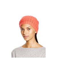 Aqua | Pink Chunky Knit Solid Slouchy Hat | Lyst
