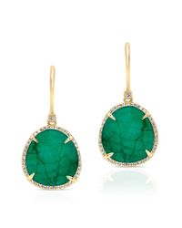 Anne Sisteron - 14kt Yellow Gold Emerald Diamond Luxe Earrings - Lyst