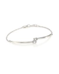 Jennifer Zeuner | Metallic White Sapphire Baguette Bar Bracelet | Lyst