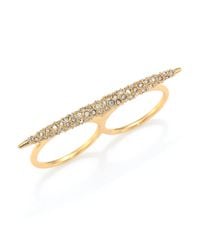 Alexis Bittar | Metallic Miss Havisham Liquid Pavé Crystal Two-finger Ring/goldtone | Lyst