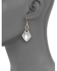 Alexis Bittar | Metallic Sport Deco Lucite & Crystal Double-link Drop Earrings/grey | Lyst