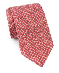 Ferragamo | Red Mini Elephant Silk Tie for Men | Lyst