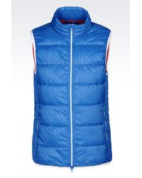 Armani Jeans | Blue Down Gilet In Technical Fabric for Men | Lyst