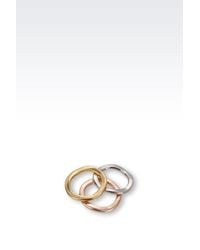 Emporio Armani | Metallic Ring In Gold-plated Steel | Lyst