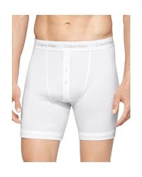 Calvin Klein | White Classic Button Fly Boxer Briefs, Pack Of 3 for Men | Lyst