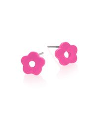 Marc By Marc Jacobs | Pink Rubber Tiny Daisy Stud Earrings | Lyst