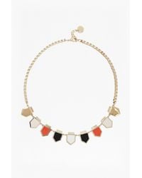 French Connection | Metallic Enamel Arrowhead Necklace | Lyst