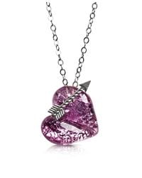 Antica Murrina - Purple Elizabeth 3 Murano Glass Necklace W/Heart Pendant - Lyst