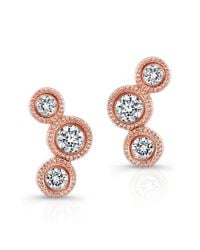 Anne Sisteron - Metallic 14kt Rose Gold Bezel Set Diamond Hazel Earrings - Lyst