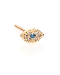 Jacquie Aiche | Metallic Multicolor Diamond & 14k Yellow Gold Mini Eye Single Stud Earring | Lyst