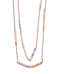 Tory Burch | Multicolor Geo-cube Two-tone Double-strand Necklace | Lyst