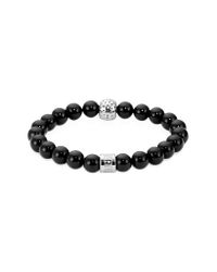 Northskull - Metallic Onyx Perforated Skull Men's Bracelet for Men - Lyst