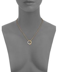 John Hardy | Metallic Bamboo Diamond & 18k Yellow Gold Medium Round Pendant Necklace | Lyst