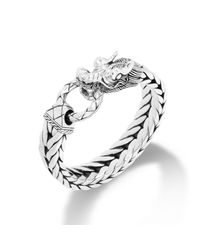 John Hardy | Metallic Dragon Head Bracelet On Extra-Large Rectangular Chain for Men | Lyst