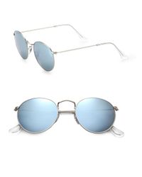 Ray-Ban | Blue Round Metal Sunglasses for Men | Lyst