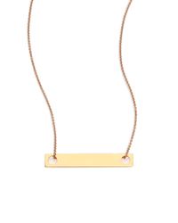 Ginette NY | Pink 18k Rose Gold Mini Baguette Pendant Necklace | Lyst