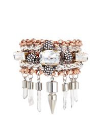Assad Mounser | Metallic 'eno' Mineral Crystal Spike Bracelet | Lyst