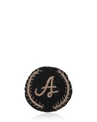 Ann Demeulemeester | Black Small "A" Embroidery Cotton Blend Pin | Lyst