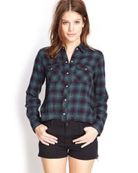 snap button flannel shirt