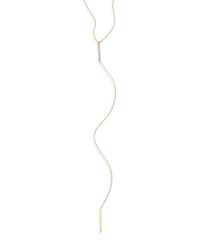 Zoe Chicco | Metallic PavÉ Diamond & 14K Yellow Gold Double Bar Lariat Necklace | Lyst