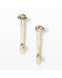 Club Monaco | Metallic Bing Bang Pearl Jacket Earring | Lyst