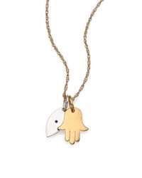Jennifer Zeuner | Metallic Faith/nazar Sapphire & Sterling Silver Double Pendant Necklace | Lyst