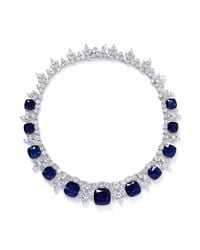 CZ by Kenneth Jay Lane | Blue Cushion Cut Cubic Zirconia Teardrop Necklace | Lyst