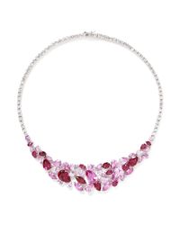 CZ by Kenneth Jay Lane | Pink Mix Cubic Zirconia Bib Necklace | Lyst